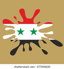 Flag of Syria made of colorful splashes
