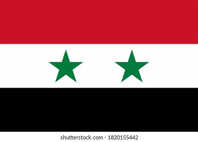 
Flagge Syriens. Offizielle Farben und Proportionen korrekt. Nationale Flagge Syriens. Vektorgrafik. EPS10