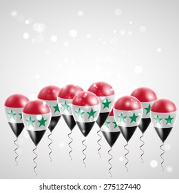 Flag of Syria on balloon. 