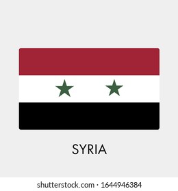 Flag of Syria on gray background. Vector illustration in trendy flat style. EPS 10.
