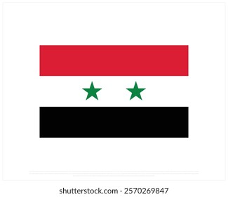 Flag of SYRIA on a white background, Editable Vector illustration of SYRIA flag, National Day design, National Flag of Syria flat design, National Day of Syria