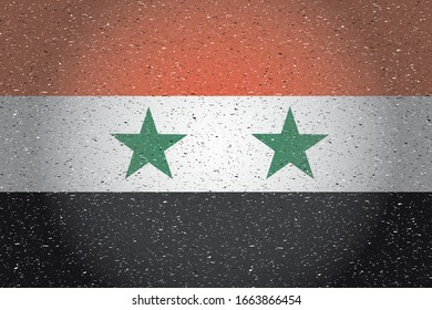 flag of syria in retro background