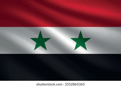 Flag of Syria silk background. Wavy textile vector icon. Best for mobile apps, UI and web design.