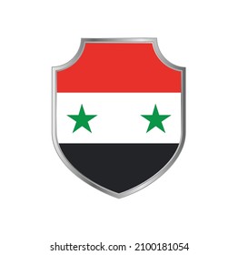 Flagge Syriens mit silbernem Rahmen