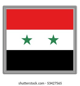 Flag of Syria with silver frame