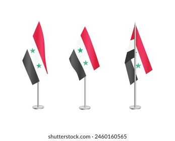 Bandera de Siria con palo de plata