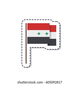 flag of Syria, sticker. isolated on white background. vector illustration