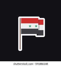 flag of Syria, sticker. vector illustration