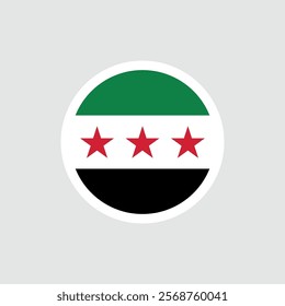 Flag of Syria. The Syrian black and green flag with stars. The national symbol of the Syrian Arab Republic.