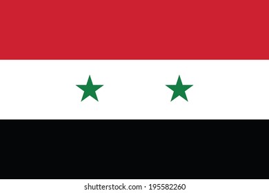 Flag of Syria. Vector. Accurate dimensions, elements proportions and colors. 
