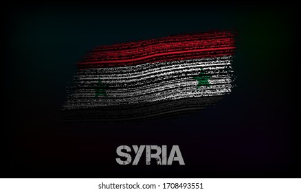 Flag of the Syria. Vector illustration in grunge style with cracks and abrasions. Good image for print