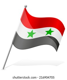 flag of Syria vector illustration isolated on white background