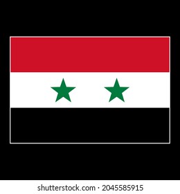 Flag of Syria vector illustration on black background