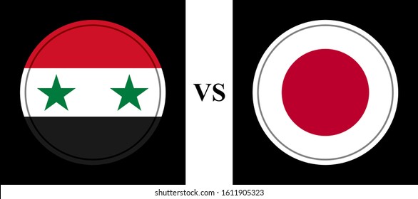 flag syria vs japan. vector background