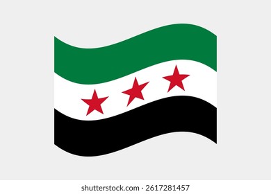 Flag of Syria. Syria wavy flag digital vector illustration.