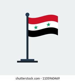 Flag Of Syria.Flag Stand On White Background. Vector Design