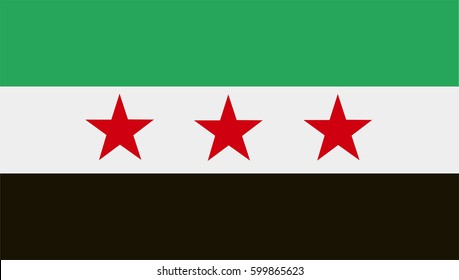 Flag of Syrian Arab Republic. Vector Illustration. Flat Colors