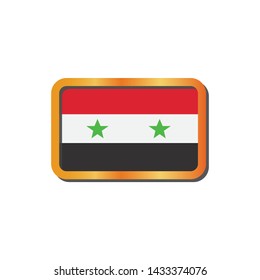 Flag syrian in frame gold