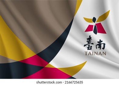 Flag Tainan Taiwan Realistic Waving Flag Stock Vector (Royalty Free ...
