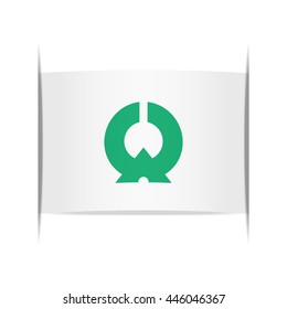 Flag of Taishin (Fukushima Prefecture, Japan). Vector illustration of a stylized flag. The slit in the paper with shadows. Element for infographics.