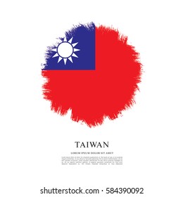 Flag of Taiwan, brush stroke background