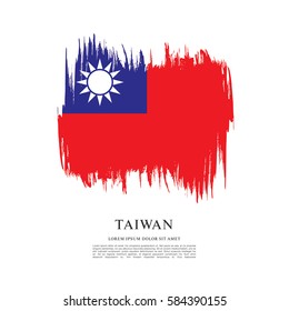Flag of Taiwan, brush stroke background