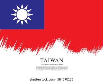 Flag of Taiwan, brush stroke background