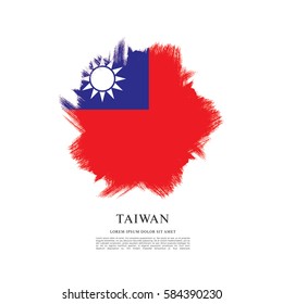 Flag of Taiwan, brush stroke background