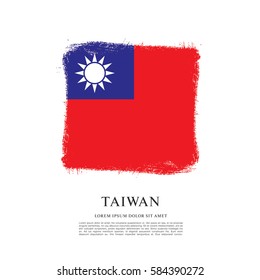 Flag of Taiwan, brush stroke background
