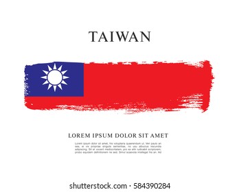Flag of Taiwan, brush stroke background