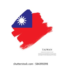 Flag of Taiwan, brush stroke background