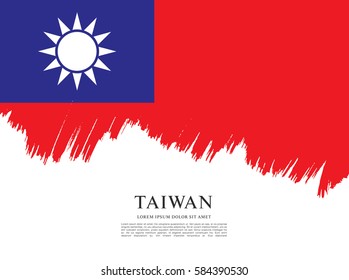 Flag of Taiwan, brush stroke background