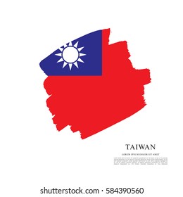 Flag of Taiwan, brush stroke background