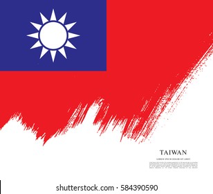 Flag of Taiwan, brush stroke background