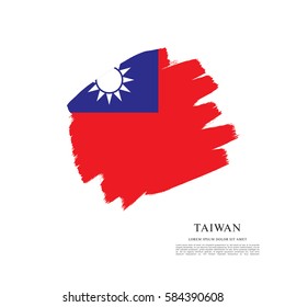 Flag of Taiwan, brush stroke background