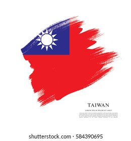 Flag of Taiwan, brush stroke background