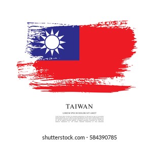 Flag of Taiwan, brush stroke background