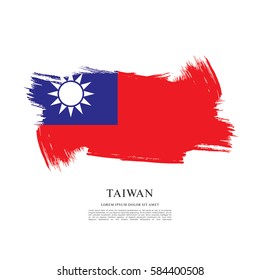 Flag of Taiwan, brush stroke background