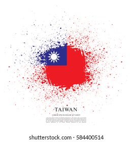 Flag of Taiwan, brush stroke background