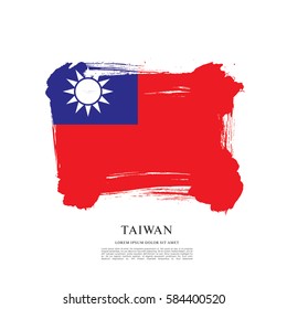 Flag of Taiwan, brush stroke background
