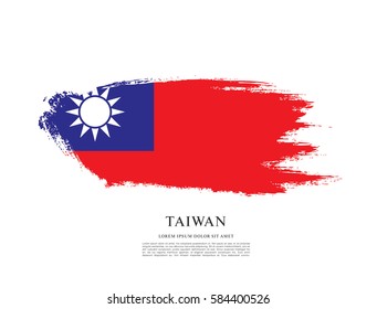 Flag of Taiwan, brush stroke background