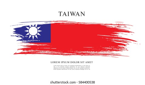 Flag of Taiwan, brush stroke background