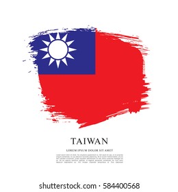 Flag of Taiwan, brush stroke background