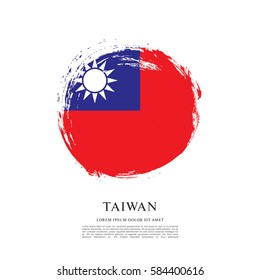 Flag of Taiwan, brush stroke background