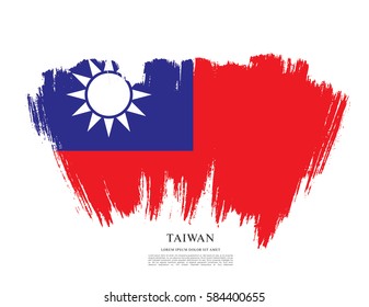 Flag of Taiwan, brush stroke background