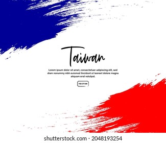 Flag of Taiwan with brush stroke effect and text