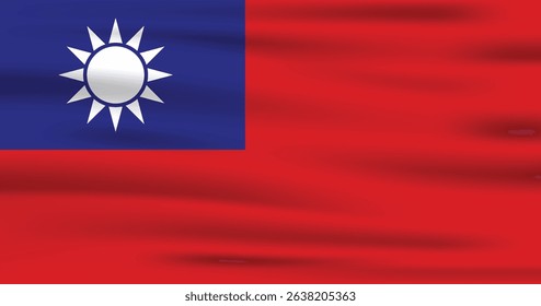 Flag of Taiwan. Flag icon. Standard colors. Standard sizes. Rectangular flag. Computer illustration. Vector illustration