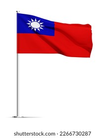 Flag of Taiwan isolated on white background. EPS10 vector