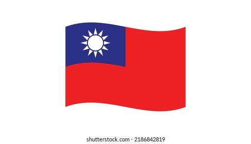 Bandera de Taiwán. República de China. Símbolo nacional taiwanés.