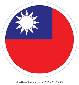 Flag of Taiwan round. Taiwan flag in circle